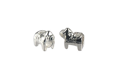 Metal Alloy Beads Pony (Silver) 13x11mm