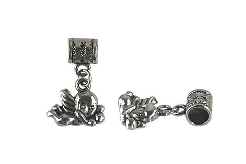 Silver-Plated Charm Angle (Antique Silver) 8x25mm