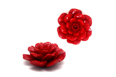 Pendant Synthetic Coral (Red) Flower