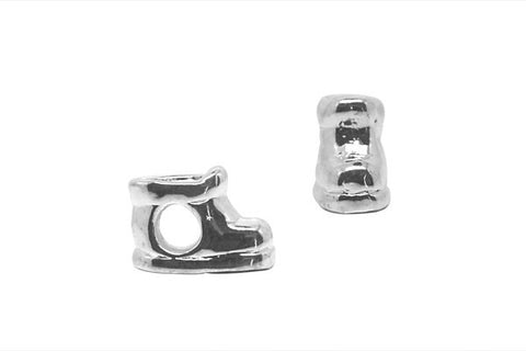 Metal Alloy Beads Boots (Silver-Plated), 9x14mm