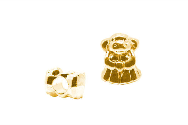 Metal Alloy Beads Girl (Gold), 9x12mm