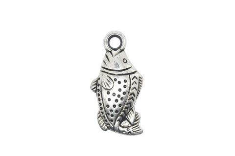 Acrylic Beads CCB, Fish (Antique Silver), 14x23mm