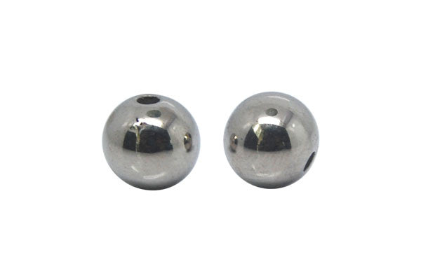 Acrylic Beads CCB, Round (Nickel), 6x6mm