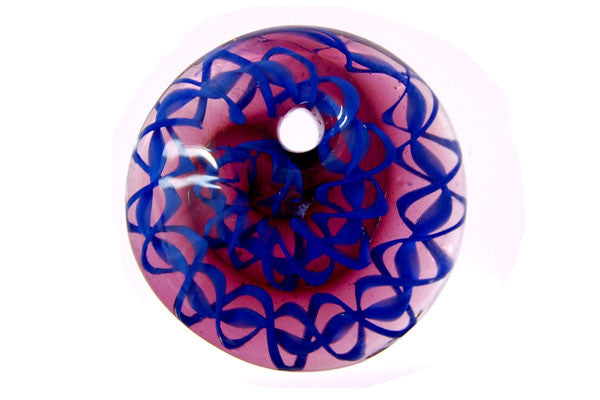 Murano Foil Glass Coin (XDB43 Purple w/Blue)