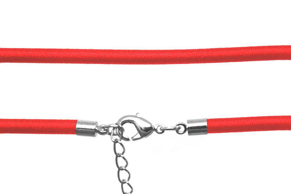 Pandora Style Bracelet, Handmade Silk w/Extender (Red), 3mm
