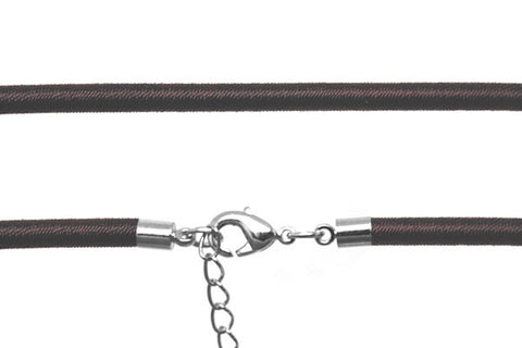 Pandora Style Necklace, Handmade Silk w/Extender (Brown), 3mm