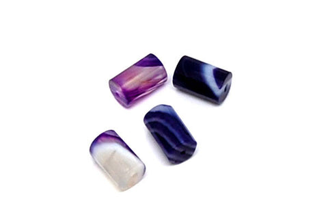Agate (Amethyst) Faceted Tube Beads