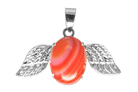 Pendant Agate (Red) w/ Wings