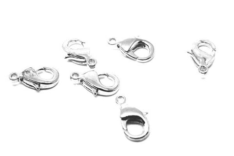 Silver-Plated Oval Trigger Clasp, 7x12mm