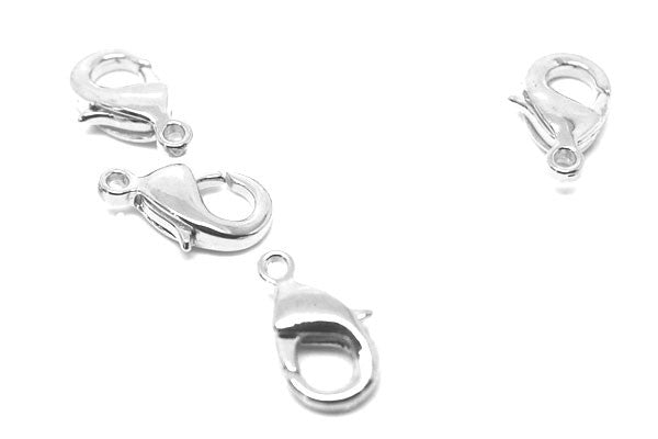 Silver-Plated Oval Trigger Clasp, 8x14mm