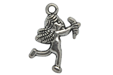 Silver-Plated Charm Angel (Antique Silver), 14x21mm