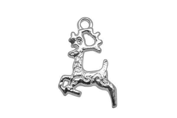 Silver-Plated Charm Fawn (Antique Silver), 14x23mm
