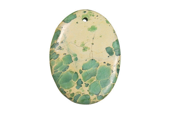Bundle Deal - Pendant Aqua Terra Jasper Flat Oval (Turquoise), 30x40mm