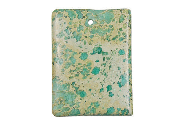 Bundle Deal - Pendant Aqua Terra Jasper Flat Rectangle (Turquoise), 30x40mm
