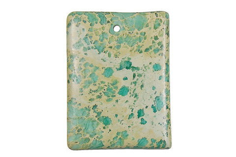 Bundle Deal - Pendant Aqua Terra Jasper Flat Rectangle (Turquoise), 30x40mm