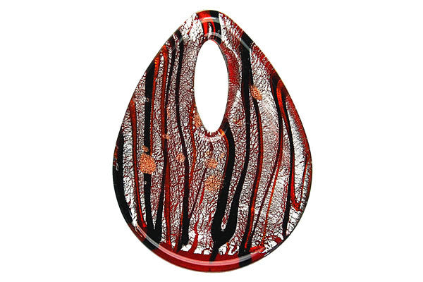 Bundle Deal - Pendant Murano Foil Glass Briolette Donut (YH05), 38x50mm