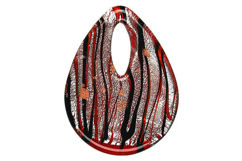 Bundle Deal - Pendant Murano Foil Glass Briolette Donut (YH05), 38x50mm