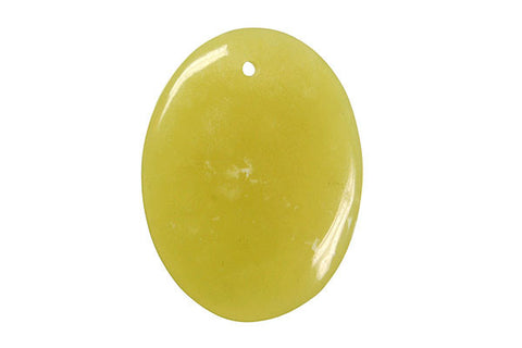 Bundle Deal - Pendant Olive Jade (Light) Flat Oval, 35x45mm
