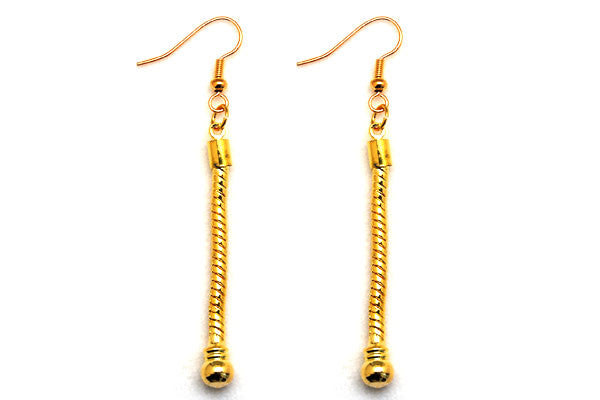 Pandora Style Earring, Gold-Plated Ear Wire W/1.5" Extender, 3mm