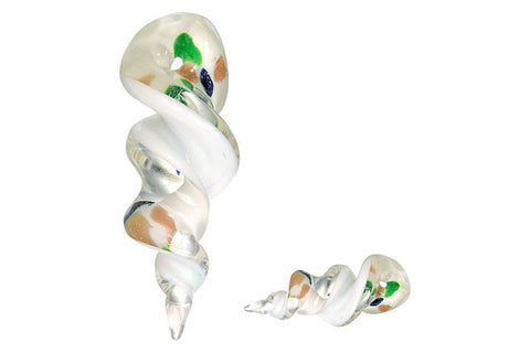 Bundle Deal - Pendant Murano Foil Glass Screw (White), 25x57mm