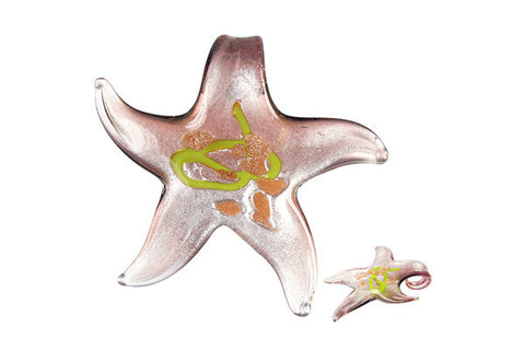 Bundle Deal - Pendant Murano Foil Glass Star (Purple), 45x45mm