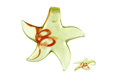 Bundle Deal - Pendant Murano Foil Glass Star (Green), 45x45mm