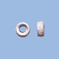 Sterling Silver Stardust Rondelle Bead, 8.4x4.0mm