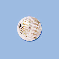 Sterling Silver Round Corrugated Bead, 14.0mm