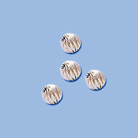 Sterling Silver Round Twist Corrugated Bead, 5.0mm