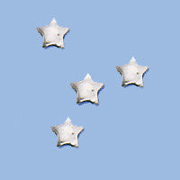 Sterling Silver Star Bead, 7.0mm