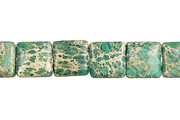 Aqua Terra Jasper (Turquoise) Flat Square Beads