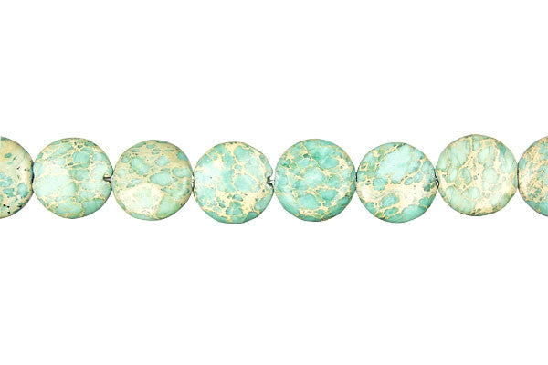 Aqua Terra Jasper (Turquoise) Coin (B) Beads