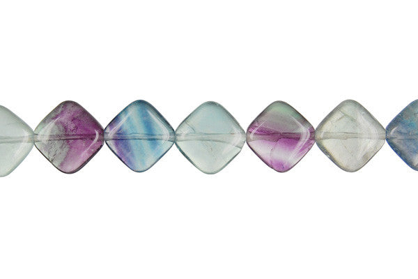 Fluorite (AA) Diamond Square Beads
