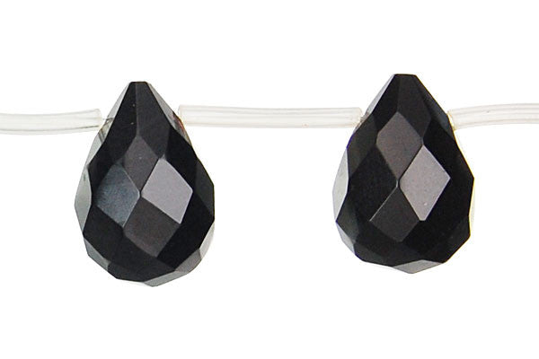 Black Onyx (AAA) Faceted Briolette Beads
