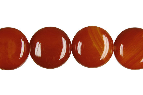 Red Agate Coin (Dark) Beads