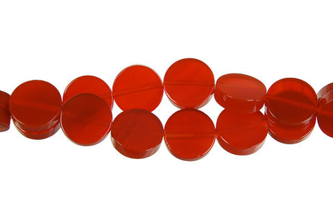 Red Agate Button (Dark) Beads