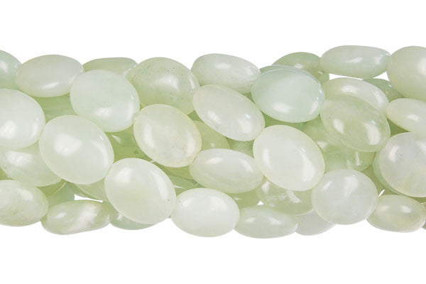 New Jade Flat Oval (Light) Beads