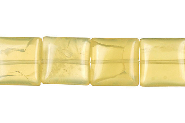 Yellow Opal Flat Square (Light A) Beads