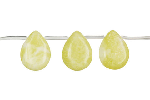 Lemon Jade Flat Briolette Beads