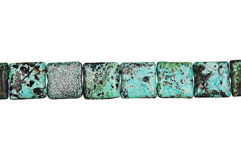 African Turquoise (Dark) Square Beads