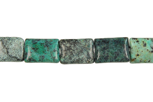 African Turquoise (Dark) Flat Rectangle (Light) Beads