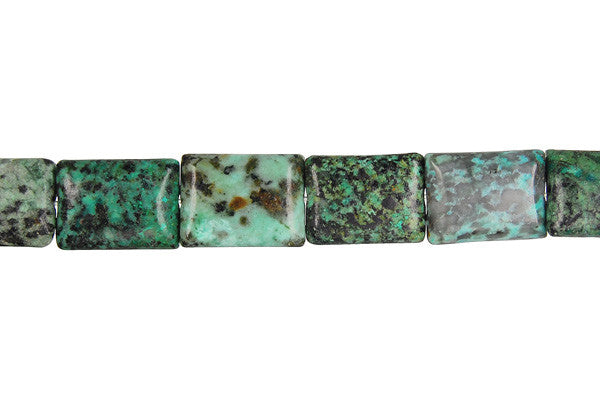 African Turquoise (Dark) Flat Rectangle (Dark) Beads