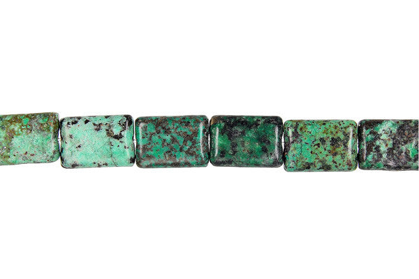 African Turquoise (Dark) Flat Rectangle Beads