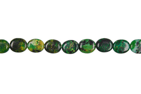 Yellow and Green Turquoise Flat Oval Beads