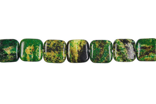 Yellow and Green Turquoise Square Beads