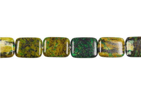 Yellow and Green Turquoise Flat Rectangle Beads