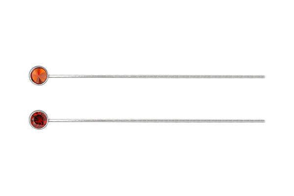 Sterling Silver 24-Gauge Head Pin w/Garnet, 1.5"