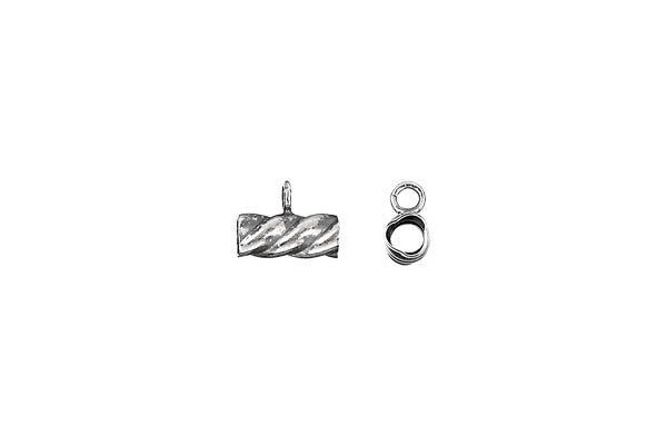 Sterling Silver Oxidized Tube w/Ring, 3.5x8.0mm