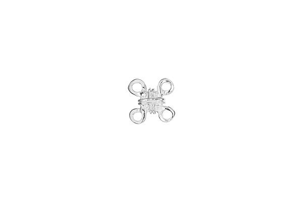 Sterling Silver 4-Ring Wrapped Fancy Spacer, 9.4x9.4mm