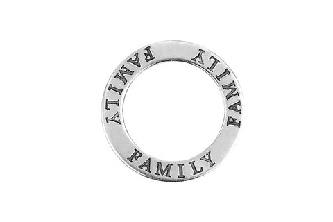 Sterling Silver Family Affirmation Band Charm, 22.0mm